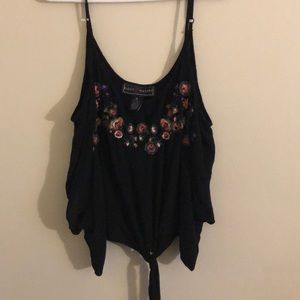 Black flower blouse